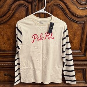 Polo by Ralph Lauren Cream Tee for Youth Size L/G (14-16)